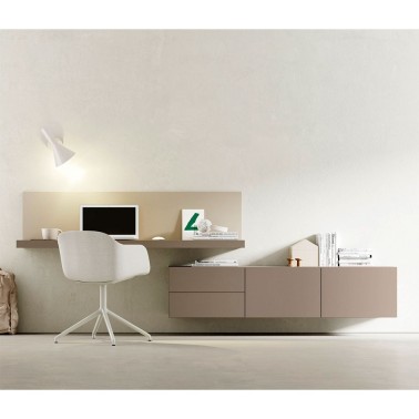 ZONA DE TRABAJO CON ESCRITORIO Y ALMACENAMIENTO FLOTANTE