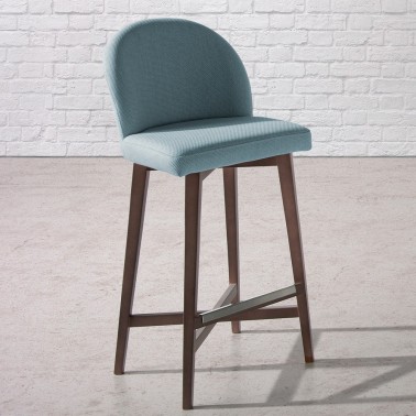 TABURETE ALTO TAPIZADO EDA B CON PATAS DE MADERA