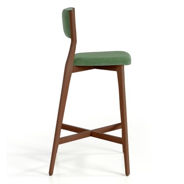 TABURETE ALTO TAPIZADO LEGER CON ESTRUCTURA DE MADERA