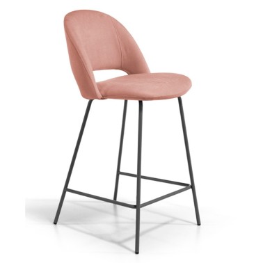 TABURETE ALTO TAPIZADO CON PATAS METALICAS CASSIA A