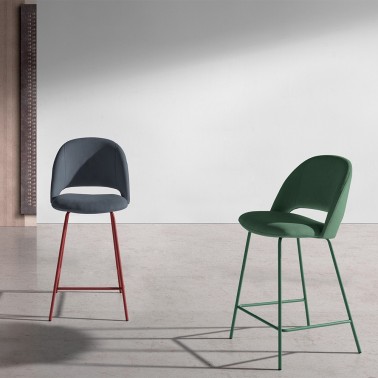 TABURETE ALTO TAPIZADO CON PATAS METALICAS CASSIA A