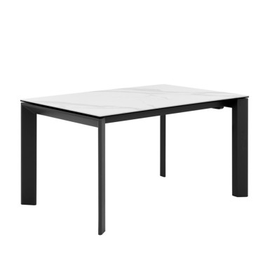 MESA COMEDOR EXTENSIBLE TAPA PORCELANICO CRETA PATAS ANTRACITA