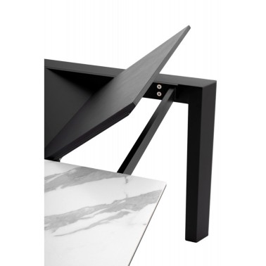MESA COMEDOR EXTENSIBLE TAPA PORCELANICO CRETA PATAS ANTRACITA