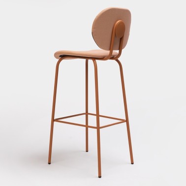 TABURETE HARI DE ONDARRETA CON RESPALDO Y ASIENTO TAPIZADO