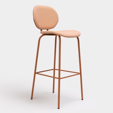 TABURETE HARI DE ONDARRETA CON RESPALDO Y ASIENTO TAPIZADO