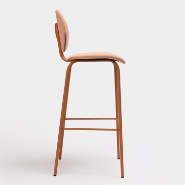 TABURETE HARI DE ONDARRETA CON RESPALDO Y ASIENTO TAPIZADO