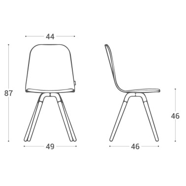 Silla de cocina tapizada de estilo nordico NUBA