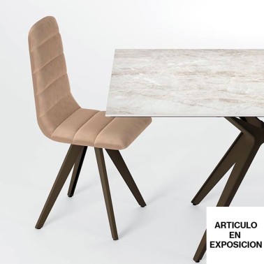 Silla de cocina tapizada con patas metalicas SUITE