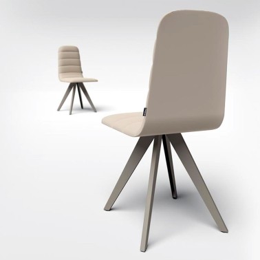Silla de cocina tapizada con patas metalicas SUITE