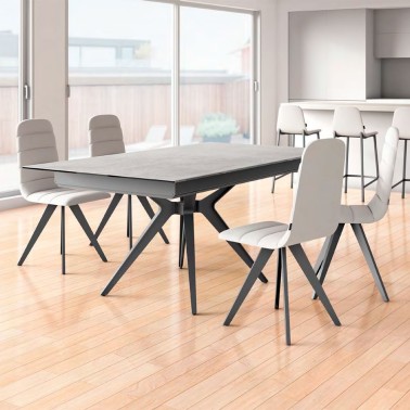 Silla de cocina tapizada con patas metalicas SUITE