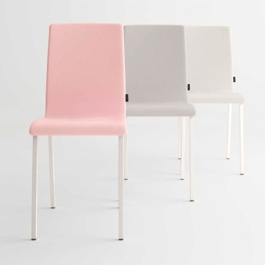 Silla de cocina tapizada con patas metalicas CITY