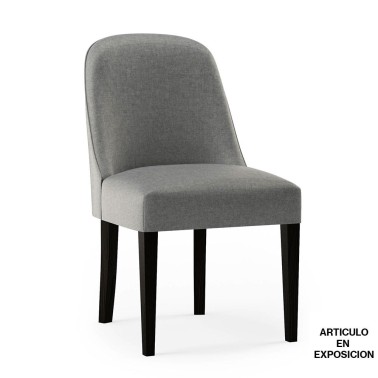 Silla de comedor clasica tapizada con estructura de madera Arce