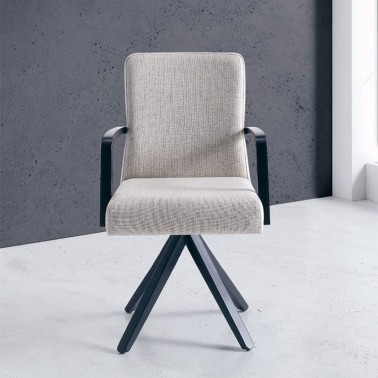 SILLON TAPIZADO CON REPOSABRAZOS MADERA TREBOL