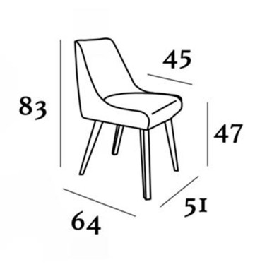 Silla tapizada de estilo nordico con patas de madera CATANIA