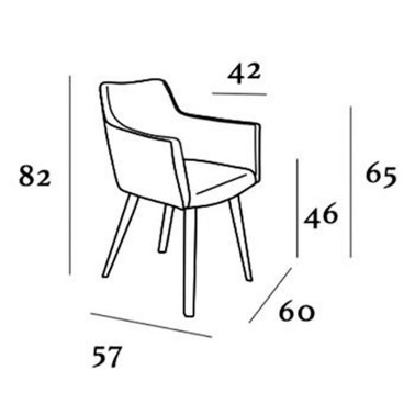 SILLA CON REPOSABRAZOS PARA COMEDOR MODELO HUGO
