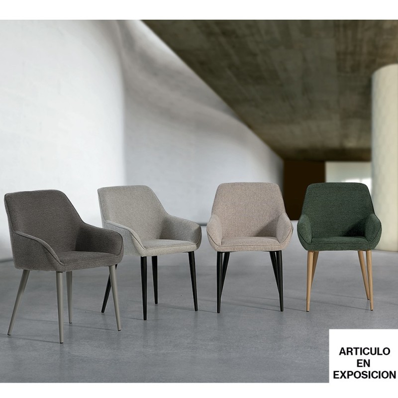 Silla con reposabrazos Nela tapizado tela Belfast