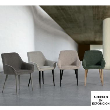 Silla con reposabrazos Nela tapizado tela Belfast