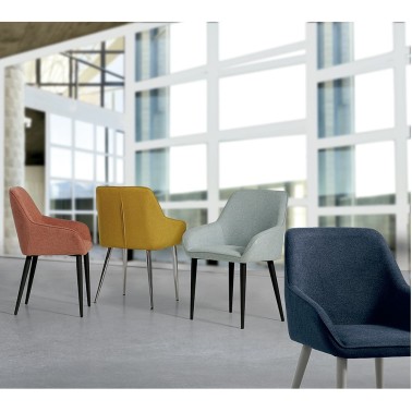 Silla con reposabrazos Nela tapizado tela Belfast