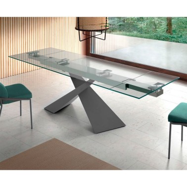 Mesa de comedor extensible cristal Jasper