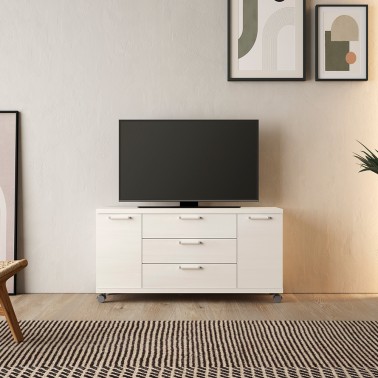 Mueble de Tv con ruedas de estilo nordico 120 cm ancho