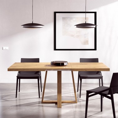 Mesa Comedor estilo Nórdico blanca/madera 160x80