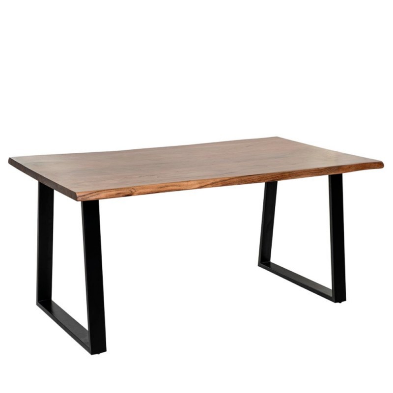 Mesa de comedor en madera de acacia y hierro