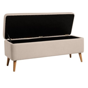 Banqueta tapizada beige ZURICH