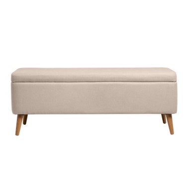 Banqueta tapizada beige ZURICH