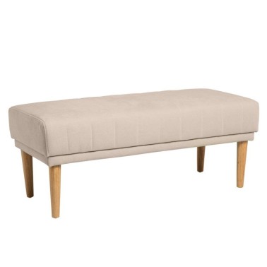 Banqueta tapizada beige patas de madera BARI