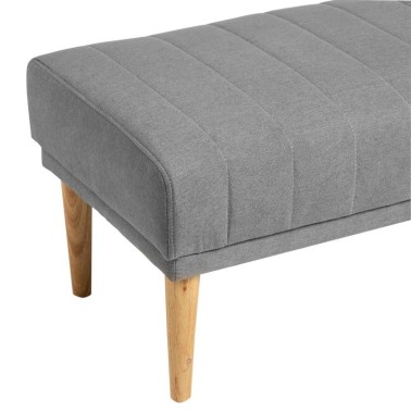 Banqueta tapizada gris patas de madera BARI