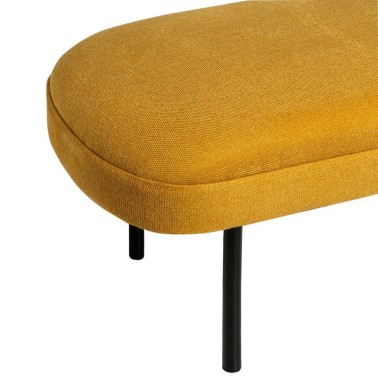 Banqueta tapizada mostaza patas metal negro MARSELLA