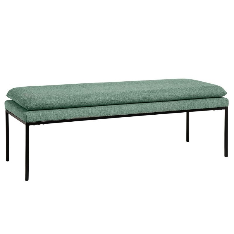 Banqueta tapizada menta patas metal negro TURIN