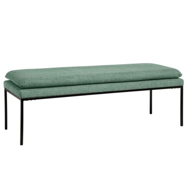 Banqueta tapizada menta patas metal negro TURIN