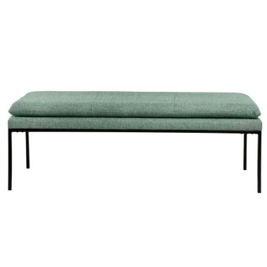 Banqueta tapizada menta patas metal negro TURIN