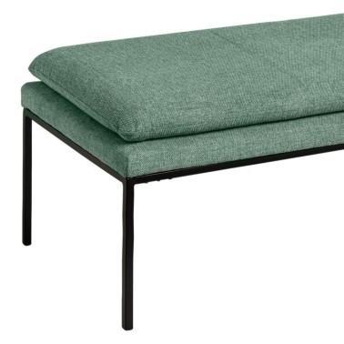 Banqueta tapizada menta patas metal negro TURIN