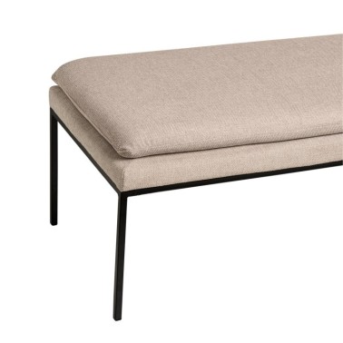 Banqueta tapizada beige patas metal negro TURIN