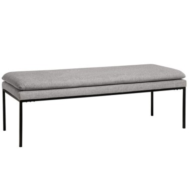 Banqueta tapizada gris patas metal negro TURIN