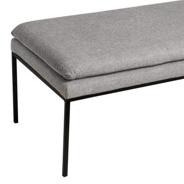 Banqueta tapizada gris patas metal negro TURIN