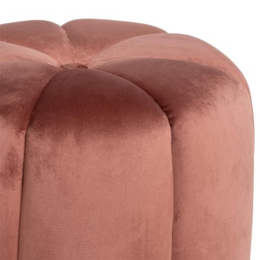 Puff redondo tapizado terciopelo rosa BERTO