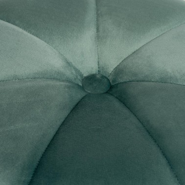 Puff redondo tapizado terciopelo turquesa BERTO