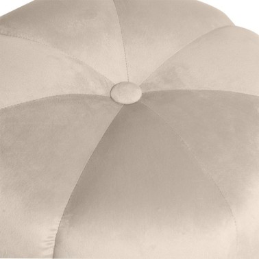 Puff redondo tapizado terciopelo beige BERTO