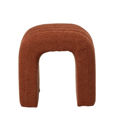 Puff tapizado en tela borreguito color terracota EDY