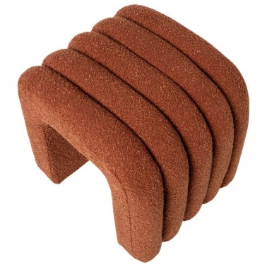 Puff tapizado en tela borreguito color terracota EDY