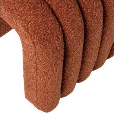 Puff tapizado en tela borreguito color terracota EDY