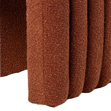Puff tapizado en tela borreguito color terracota EDY