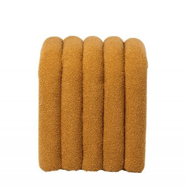 Puff tapizado en tela borreguito color mostaza EDY