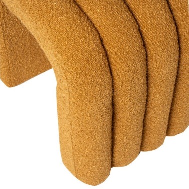Puff tapizado en tela borreguito color mostaza EDY