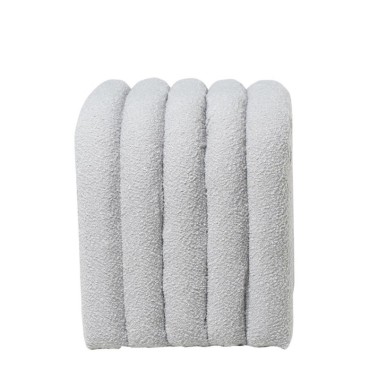 Puff tapizado en tela borreguito color gris EDY