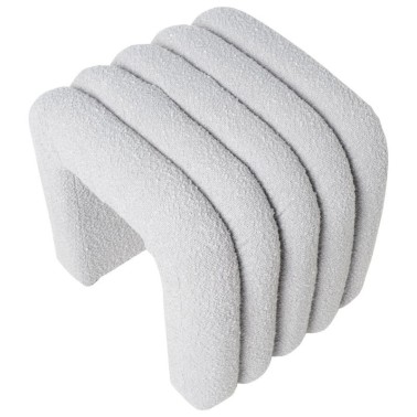 Puff tapizado en tela borreguito color gris EDY