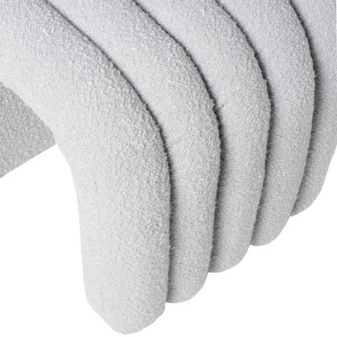 Puff tapizado en tela borreguito color gris EDY